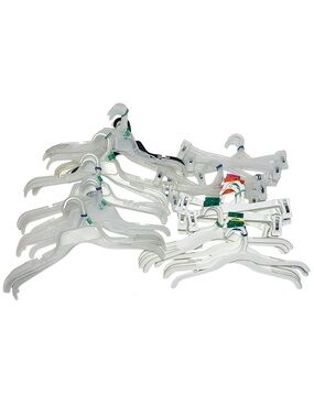 65 Assorted Adult Retail Hangers Lot White Clear Shirt Pants Closet Storage